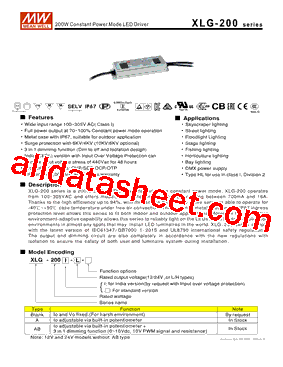 XLG-200I-12-A型号图片