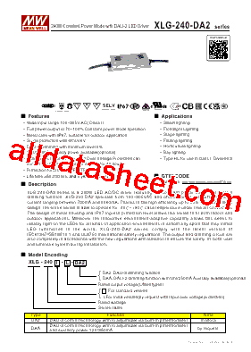 XLG-240-H-DA2型号图片