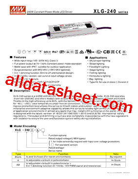 XLG-240-L-A型号图片