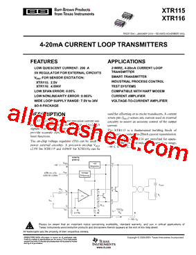 XTR115UAE4型号图片