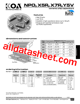 Y5V0603CTTP101B型号图片