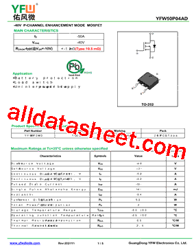 YFW50P04AD型号图片