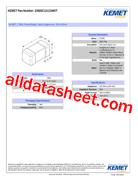 Z0805C121CSMST型号图片