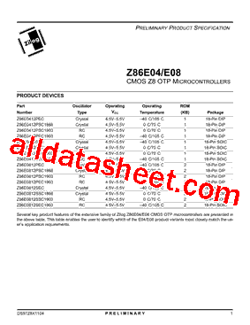 Z86E0412SSC1866型号图片