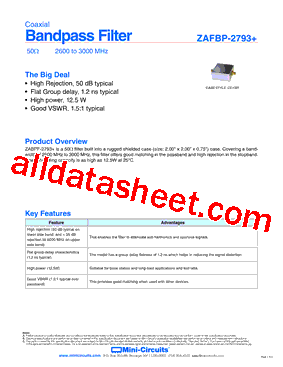 ZAFBP-2793+型号图片
