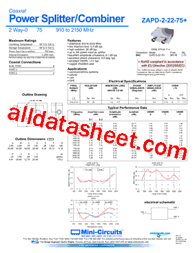 ZAPD-2-22-75+型号图片