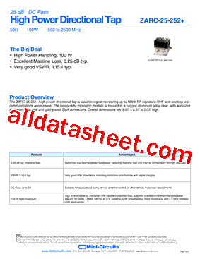 ZARC-25-252-S+型号图片