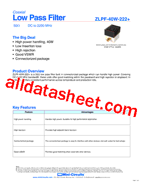 ZLPF-40W-222+型号图片