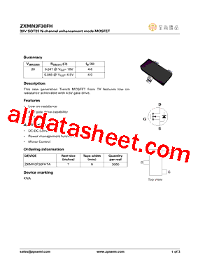 ZXMN3F30FHTA型号图片