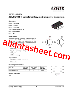 ZXTC2062E6TA型号图片