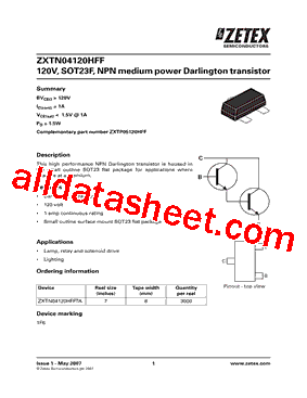 ZXTN04120HFFTA型号图片