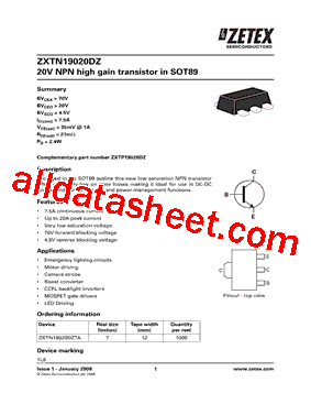 ZXTN19020DZTA型号图片