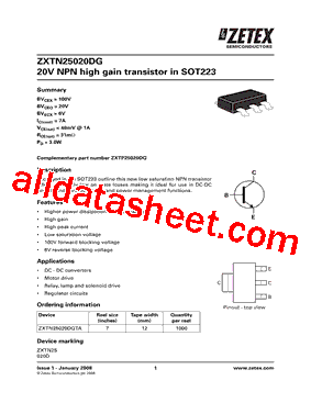 ZXTN25020DGTA型号图片