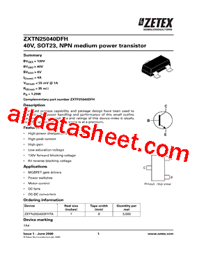ZXTN25040DFHTA-CUTTAPE型号图片