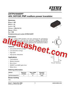 ZXTP07040DFFTA型号图片