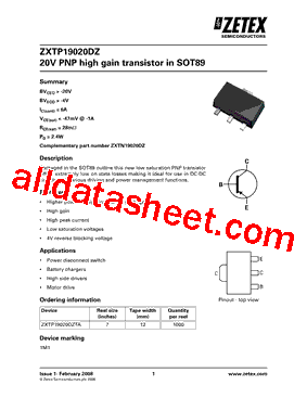 ZXTP19020DZTA型号图片