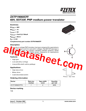 ZXTP19060CFFTA型号图片