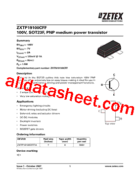 ZXTP19100CFFTA型号图片