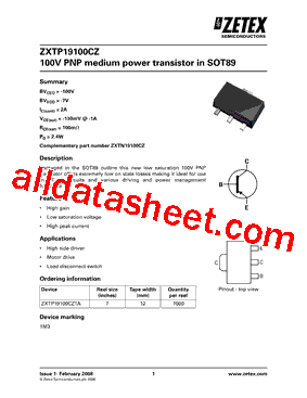 ZXTP19100CZTA型号图片